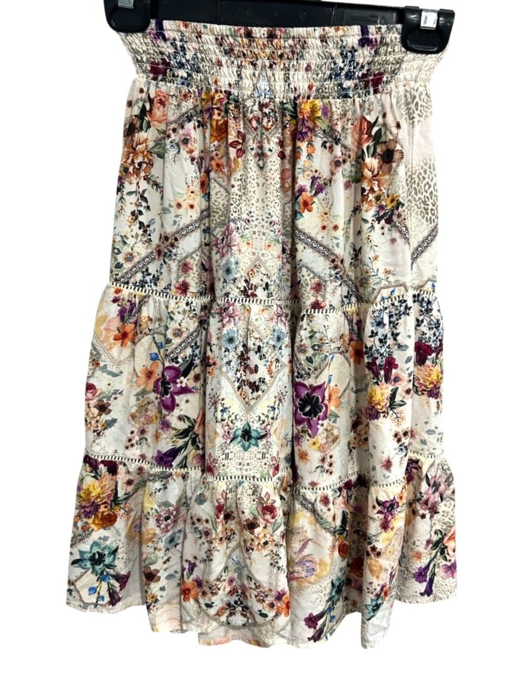Milla by Camilla 6 Girls Multicolor Floral Tiered Midi Skirt Elastic Waist Boho